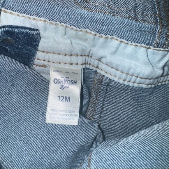 Oshkosh Bgosh Babies 24M Denim Snap Down Bottoms Overalls - Picture 4 of 4